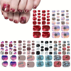 Glitter Sequins Toenail Art Polish Stickers Self Adhesive Pedicure Decals