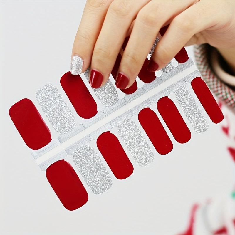 Glitter Nail Polish Stickers Self-Adhesive Nail Art Decals