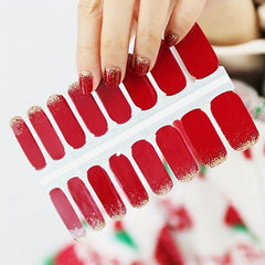 Glitter Nail Polish Stickers Self-Adhesive Nail Art Decals