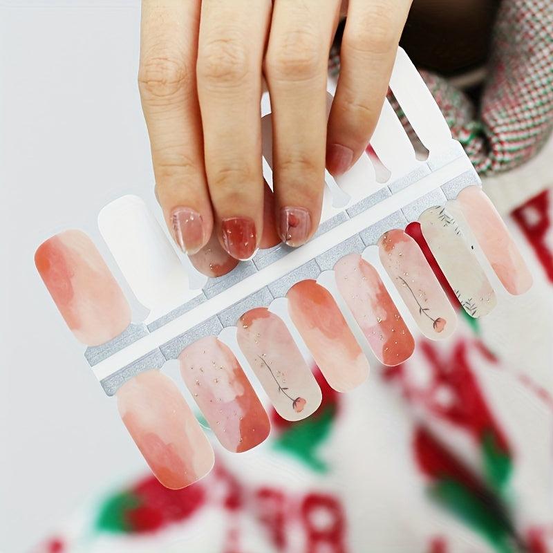 Glitter Nail Polish Stickers Self-Adhesive Nail Art Decals