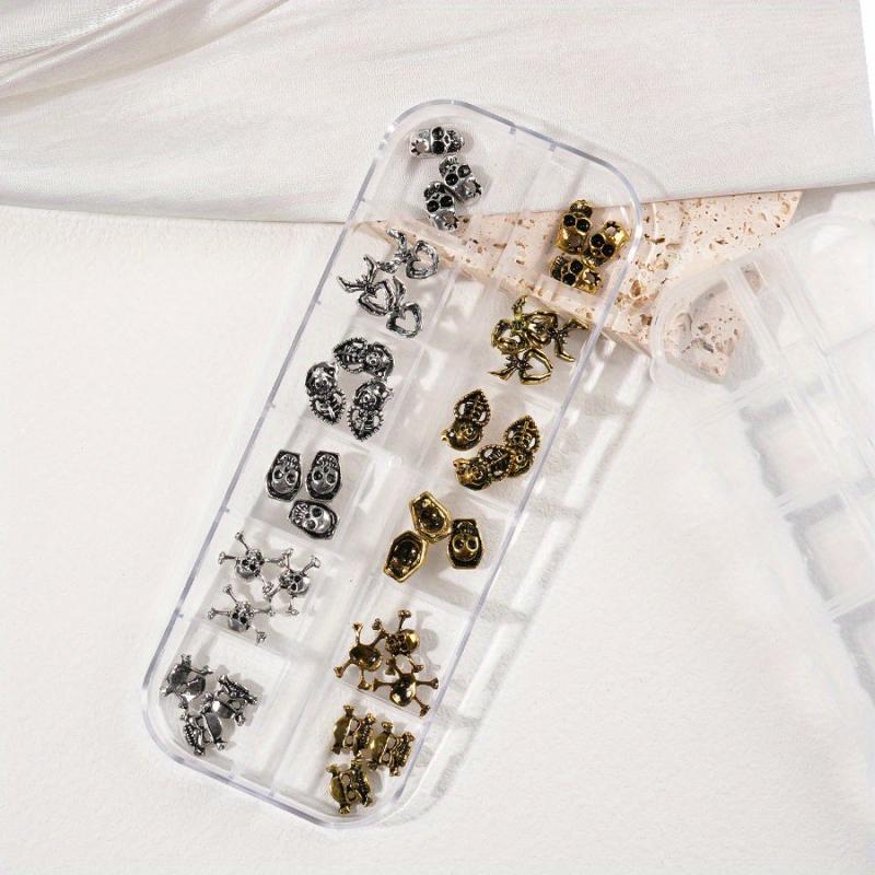 Halloween Nail Art Charm Kit Gothic Skull Spider Bat Nail Art Accessories