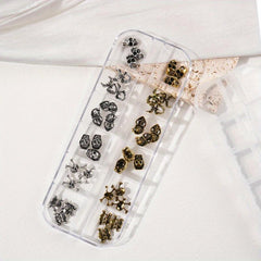 Halloween Nail Art Charm Kit Gothic Skull Spider Bat Nail Art Accessories