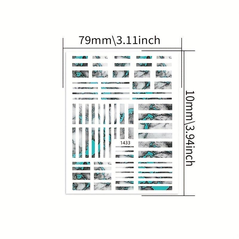 6pcs Gradient Marble Nail Art Stickers Holographic Decals
