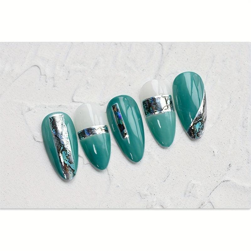 6pcs Gradient Marble Nail Art Stickers Holographic Decals