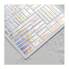 6pcs Gradient Marble Nail Art Stickers Holographic Decals