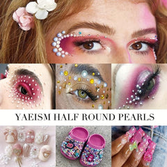 Flatback Pearl Nail Beads with Tweezers and Pencil for Nail Art