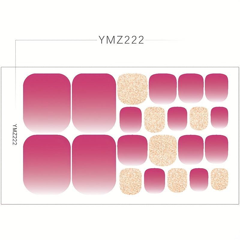 Waterproof Toenail Polish Stickers with Printed Designs