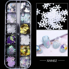 3D Christmas Snowflake Nail Art Sequins Laser Holographic Snowflake Nail Glitter