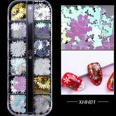 3D Christmas Snowflake Nail Art Sequins Laser Holographic Snowflake Nail Glitter