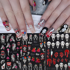 5D Embossed Halloween Nail Art Sticker Decals