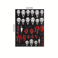 5D Embossed Halloween Nail Art Sticker Decals