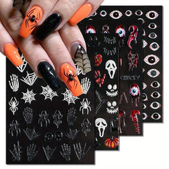 5D Embossed Halloween Nail Art Sticker Decals