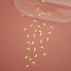 Golden Dolphin Nail Charms 3D Metal Slices for Nail Art & DIY