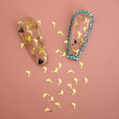 Golden Dolphin Nail Charms 3D Metal Slices for Nail Art & DIY