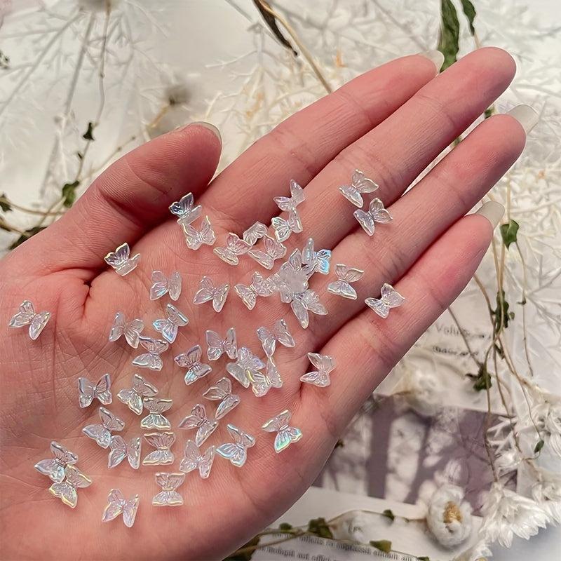 100pcs Butterfly Nail Art Studs Rhinestones Crystals Sequins for DIY Decoration