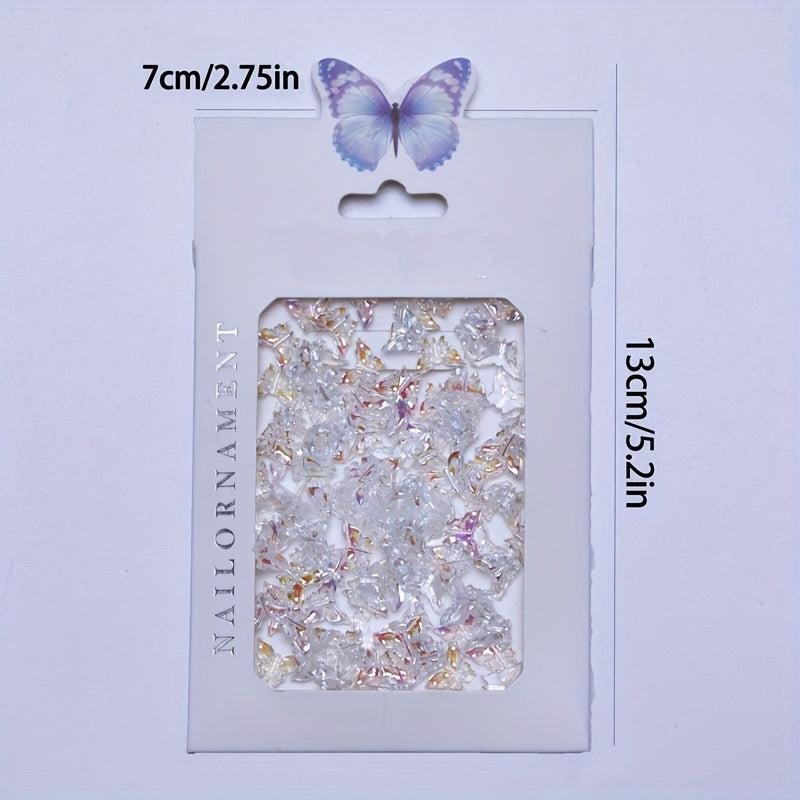 100pcs Butterfly Nail Art Studs Rhinestones Crystals Sequins for DIY Decoration