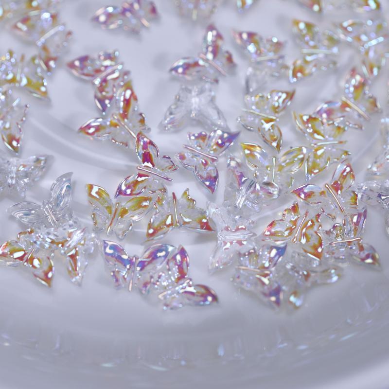 100pcs Butterfly Nail Art Studs Rhinestones Crystals Sequins for DIY Decoration