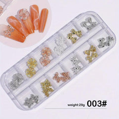 Butterfly Nail Charms with Diamonds and Bowknot Nail Art Jewelry