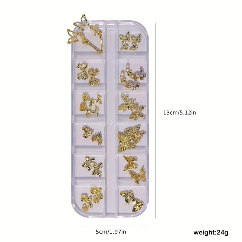 Butterfly Nail Charms with Diamonds and Bowknot Nail Art Jewelry