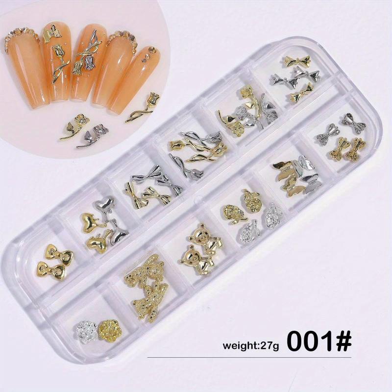 Butterfly Nail Charms with Diamonds and Bowknot Nail Art Jewelry