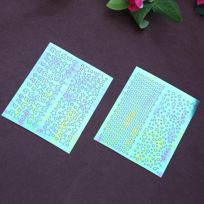 6pcs Nail Vinyl Stencils Nail Stickers Tips Decals Set