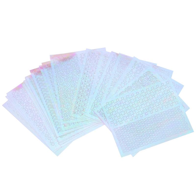 6pcs Nail Vinyl Stencils Nail Stickers Tips Decals Set