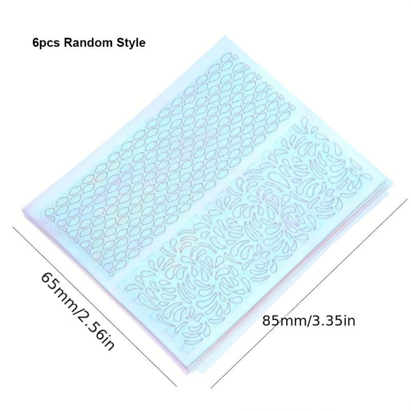 6pcs Nail Vinyl Stencils Nail Stickers Tips Decals Set