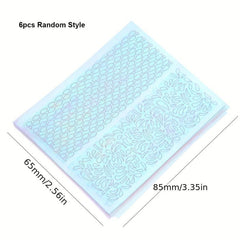 6pcs Nail Vinyl Stencils Nail Stickers Tips Decals Set