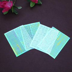 6pcs Nail Vinyl Stencils Nail Stickers Tips Decals Set