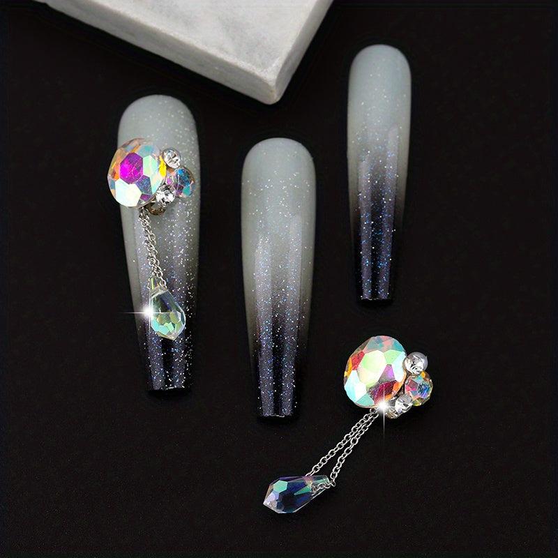 4pcs Angel Tear Nail Art Charms Glass Rhinestones Pearls 3D Pendant