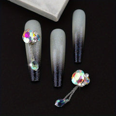 4pcs Angel Tear Nail Art Charms Glass Rhinestones Pearls 3D Pendant