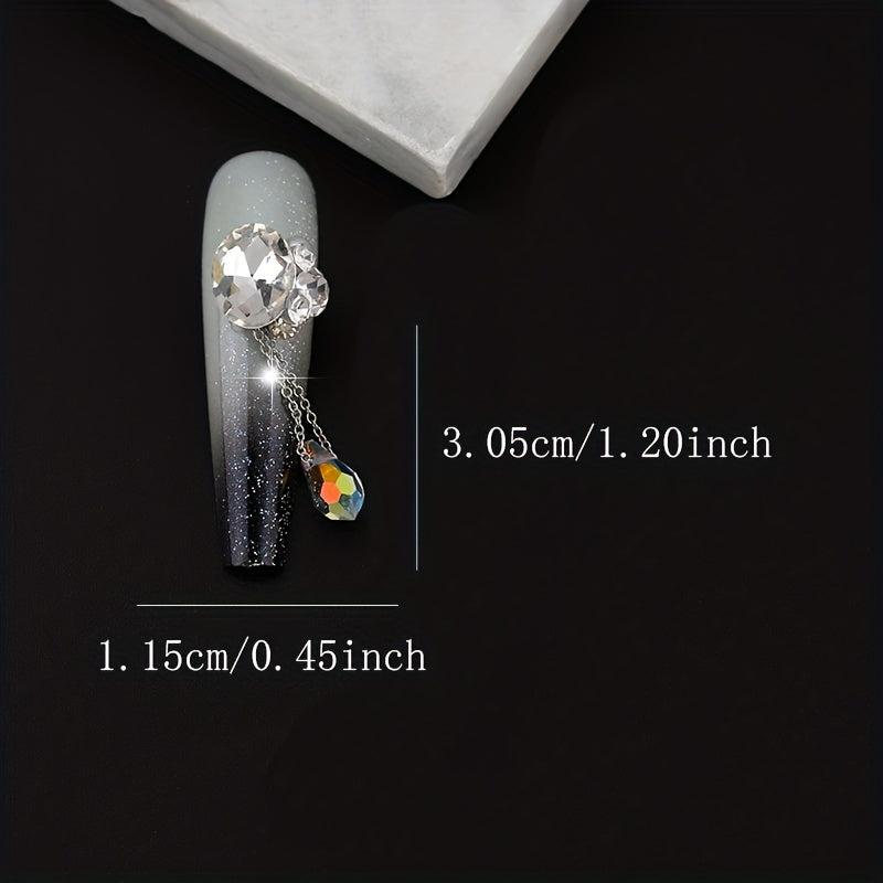 4pcs Angel Tear Nail Art Charms Glass Rhinestones Pearls 3D Pendant