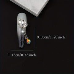 4pcs Angel Tear Nail Art Charms Glass Rhinestones Pearls 3D Pendant