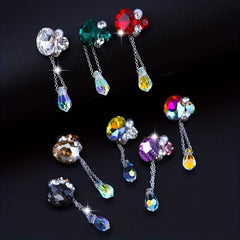 4pcs Angel Tear Nail Art Charms Glass Rhinestones Pearls 3D Pendant