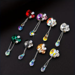 4pcs Angel Tear Nail Art Charms Glass Rhinestones Pearls 3D Pendant