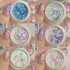 Aurora Flake Nail Glitter Sequins Nail Sticker Fluorescent Holographic DIY