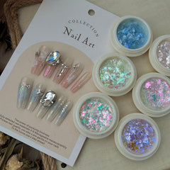 Aurora Flake Nail Glitter Sequins Nail Sticker Fluorescent Holographic DIY