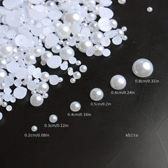 1000pcs 2mm - 8mm Flatback Nail Pearls For Nail Art Half Pearls For Crafts
