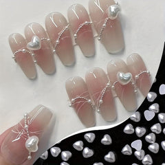 200pcs Heart Nail Art Charms Flatback Rhinestones for DIY Nail Salons