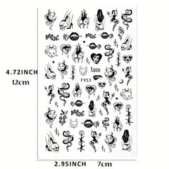 2pcs Spooky Halloween Nail Art Stickers - Ghost Joker Blood Skull Designs