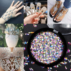 Crystal Flatback Rhinestones for Nails Crafts AB Crystals 3D Nail Art