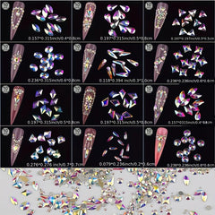 Crystal Flatback Rhinestones for Nails Crafts AB Crystals 3D Nail Art
