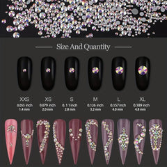 Crystal Flatback Rhinestones for Nails Crafts AB Crystals 3D Nail Art