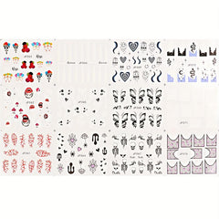 Abstract Nail Stickers Graffiti Water Decals Halloween Transfer Decoration