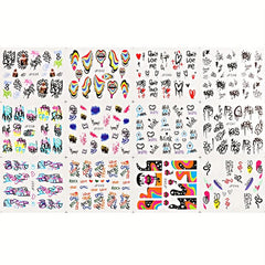 Abstract Nail Stickers Graffiti Water Decals Halloween Transfer Decoration