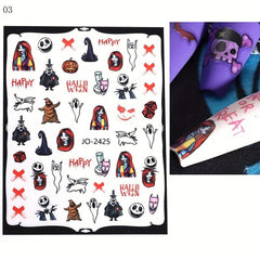 Halloween Nail Art Stickers Pumpkin Bat Skull Decals