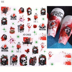 Halloween Nail Art Stickers Pumpkin Bat Skull Decals