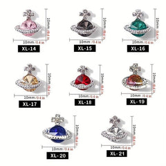 5pcs Zircon Planet Charms Crystal Rhinestones for Manicure Accessories
