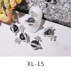 5pcs Zircon Planet Charms Crystal Rhinestones for Manicure Accessories