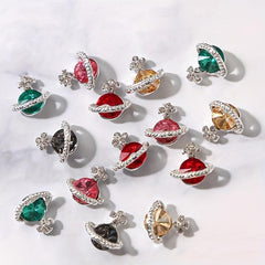 5pcs Zircon Planet Charms Crystal Rhinestones for Manicure Accessories